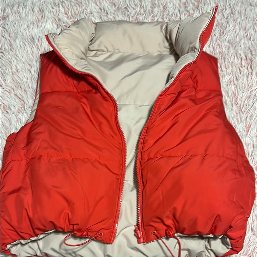 Love Tree Cream Puffer Vest